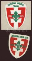 1975 2db jelvény a Kanadai magyar cserkészek jubileumi táborából