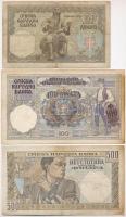 Szerbia 1941. 50D + 1941. 500D +  Szerbia / Német megszállás 1941. 100D T:III
Serbia 1941. 50 Dinar...