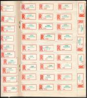 Ajánlási ragjegy gyűjtemény ABC sorrendben füzetbe ragasztva + Magyarország Ajánlási ragjegyei 1890-1977 (MABÉOSZ, Bp. 1981)