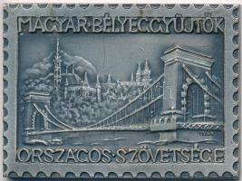 Iván István (1905-1968) ~1960. "Magyar Bélyeggyűjtők Országos Szövetsége" Br emlékplakett, hátoldalon gravírozva (48x65,5mm) T:2