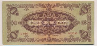 1945. 10.000P "MNB" bélyeggel és hamis "HŰSÉGGEL A HAZÁHOZ" felülbélyegzéssel (f...