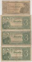Szovjetunió 1937. 3Ch + 1938. 1R + 3R (3x) T:III,III- Soviet Union 1937. 3 Chervontsa + 1938. 1 Ruble + 3 Rubles (3x) C:F,VG