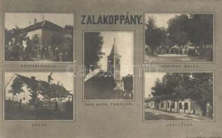 Zalakoppány, Zalaszentgrót; Községi iskola, Posta, Háborús búcsú, jegyzőség, Római Katolikus templom (fl)