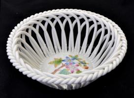 Herendi  VBO mintás fonott tálka. Kézzel festett, hibátlan d: 13 cm