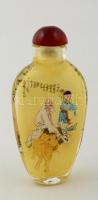 Kínai tubákos üveg. Kézzel festett / Chinese snuff bottle. Hand painted 9 cm