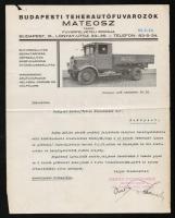 MATEOSZ fuvarfelvételi iroda képes fejléces számla