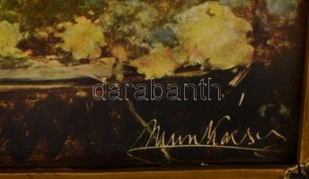 Muncskácsy nyomat üvegezett keretben (kereten kis repedéssel), 38×29 cm