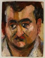 TM jelzéssel: Férfi portré (két oldalas). Olaj, farost, 40×30 cm
