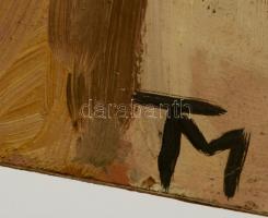 TM jelzéssel: Férfi portré (két oldalas). Olaj, farost, 40×30 cm