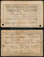 cca 1918 2 db fényképes vasúti igazolvány (Arad és csanádi egyesült vasutak ill. Alföldi Első Gazdas...