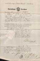 1860 Katonai végelbocsájtó levél / Military disarming letter