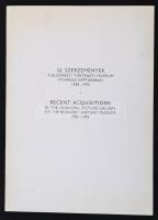 Új szerzemények a Budapesti Történeti Múzeum Fővárosi Képtárában 1985-1995. Recent Acquisitions in t...
