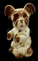 Kutyus átfúrt porelán figura, kézzel festett, apró máz hibákkal, m:19 cm