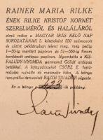 Rainer Maria Rilke: Ének Rilke Kristóf Kornét szerelméről és haláláról. Kelő Nap sorozat 5. Fordítás...