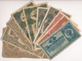 1920. 11db-os vegyes magyar korona bankjegy tétel T:III-IV