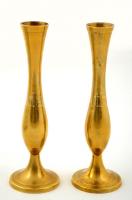 2 db réz gyertyatartó, m:17 cm (2×)