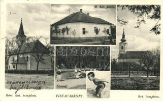 Tiszavárkony, Posta, Római katolikus és református templom, strand (EK)