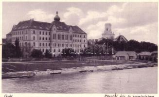 Győr - 4 db RÉGI városképes lap, pályaudvar, püspöki vár, vegyes minőség / 4 pre-1945 Hungarian town-view postcards, railway station, bishop's castle, mixed quality
