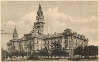 Győr - 4 db RÉGI városképes lap, pályaudvar, püspöki vár, vegyes minőség / 4 pre-1945 Hungarian town...