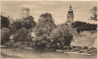 Győr - 4 db RÉGI városképes lap, pályaudvar, püspöki vár, vegyes minőség / 4 pre-1945 Hungarian town...