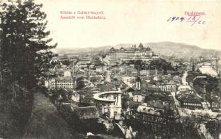 Budapest I. Gellérthegy, kilátás, Divald Károly műintézete kiadása (EK)