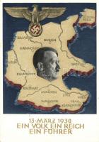 5 db RÉGI német náci propaganda képeslap, Adolf Hitler, Harmadik Birodalom, Reichsparteitag, bélyeg ...