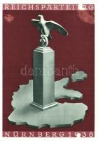 5 db RÉGI német náci propaganda képeslap, Adolf Hitler, Harmadik Birodalom, Reichsparteitag, bélyeg ...