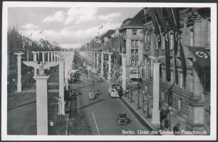 Berlin, Unter den Linden im Festschmuck / NS flags, propaganda, automobiles