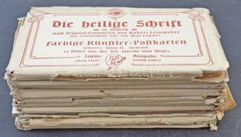 Ó- és Újszövetség képeslapokban, bibliai jelenetek, 10 részes sorozat (I. - X.), minden rész 12 lapp...