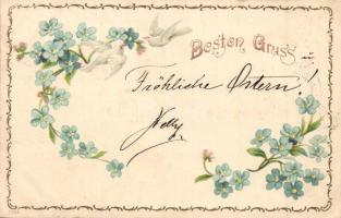 41 db RÉGI hosszú címzéses virágos litho üdvözlőlap, vegyes minőség / 41 pre-1901 floral litho greet...