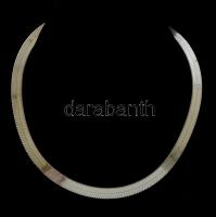 Ezüst(Ag) széles lapos nyaklánc, jelzett, h: 45 cm, nettó: 31 g