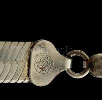 Ezüst(Ag) széles lapos nyaklánc, jelzett, h: 45 cm, nettó: 31 g