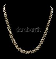 Ezüst(Ag) fantáziamintás nyaklánc, jelzett, h: 44 cm, nettó: 14,2 g