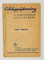 Cikkgyűjtemény a Szovjetunió sajtójából. Bp., 1960, Magyar-szovjet Baráti Társaság - MTI. Tűzött papírkötésben, jó állapotban.