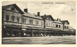 Dombóvár, Pályaudvar, vasútállomás, étterem, László Vilmos kiadása (EK)