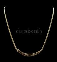 Ezüst(Ag) meandermintás nyaklánc, jelzett, h: 40 cm, nettó: 9 g