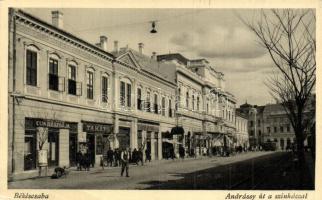 Békéscsaba, Andrássy út, színház, Cukrászda, Takáts üzlete (EB)