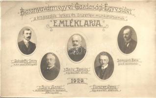 Baranya vármegyei gazdasági egyesület emléklapja, kisgazdák, Zelesny Károly kiadása / Baranya county economic union commemorative, Hungarian smallholders (r)