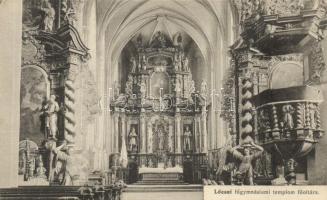 Lőcse, Levoca; Főgimnáziumi templom főoltára, Braun Fülöp kiadása / school church main altar (EK)