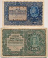 Lengyelország 1919. 1M + 5M + 10M + 100M + 500M T:II,III
Poland 1919. 1 Marka + 5 Marek + 10 Marek ...