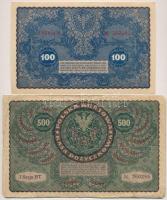 Lengyelország 1919. 1M + 5M + 10M + 100M + 500M T:II,III
Poland 1919. 1 Marka + 5 Marek + 10 Marek ...