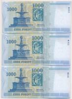 2005. 1000Ft "DA" (3x) sorszámkövetők T:I