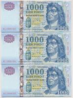 2006. 1000Ft "DE" (3x) sorszámkövetők T:I