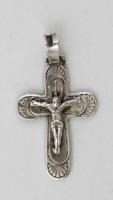 Ezüst(Ag) lekerekített korpuszos kereszt függő, jelzett, 2x3,7 cm, nettó: 3,1 g
