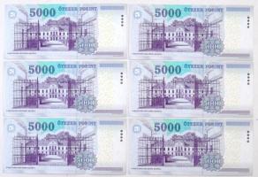 2010. 5000Ft "BA" (6x) sorszámkövetők T:I,II
Hungary 2010. 5000 Forint "BA" (6x...