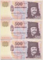 2001. 500Ft "EA" (3x) közte 2db sorszámkövető és 1db közeli sorszám T:I