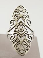 Ezüst(Ag) áttört gyűrű, jelzett, méret: 53, nettó: 3,1 g