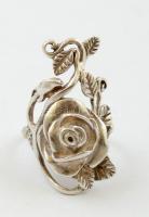 Ezüst(Ag) rózsa gyűrű, jelzett, méret: 57, nettó: 9,2 g