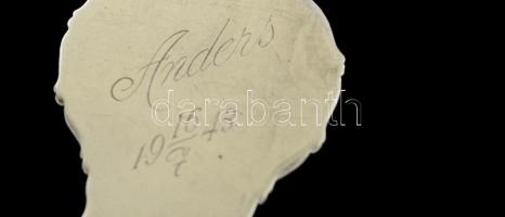 Ezüst(Ag) "négyórai" kanál, jelzett, h: 14,5 cm, nettó: 29,7 g