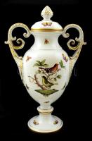 Herendi Rotschild fedeles amfora váza, kézzel festett, jelzett, hibátlan, m: 36 cm